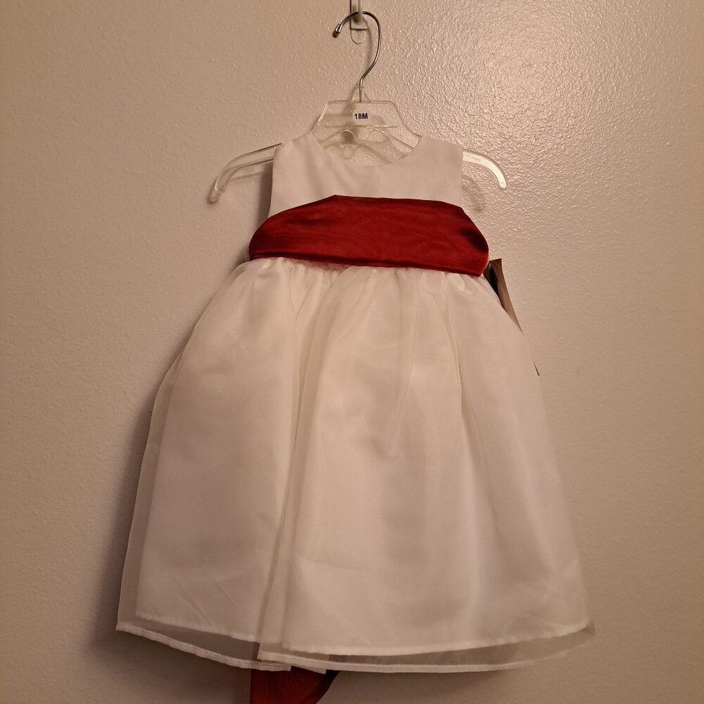 NWT US Angels Toddler Sleeveless Satin Flower Girl,Communion Dress With Sash - Picture 10 of 11